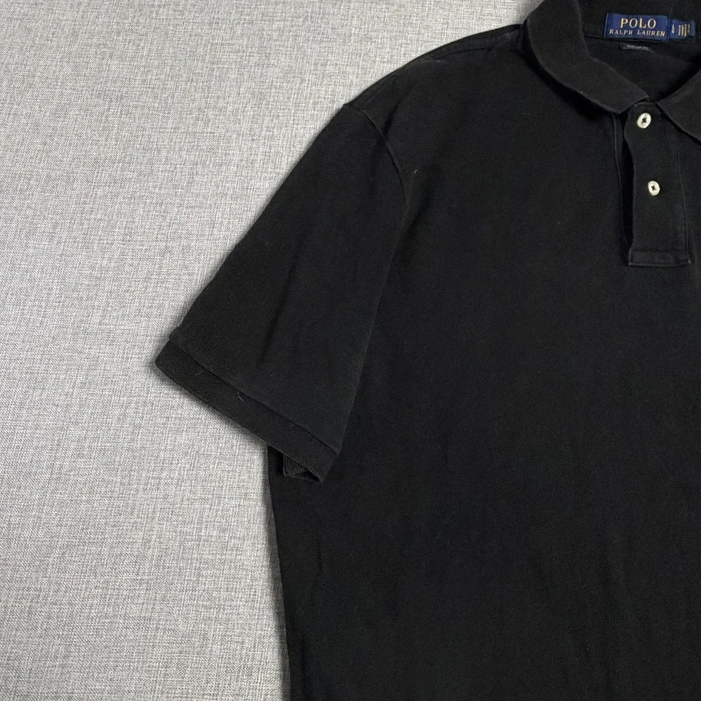 Polo Ralph Lauren Polo Shirt Mens L Black 100% Cotton Short Sleeve Classic Fit